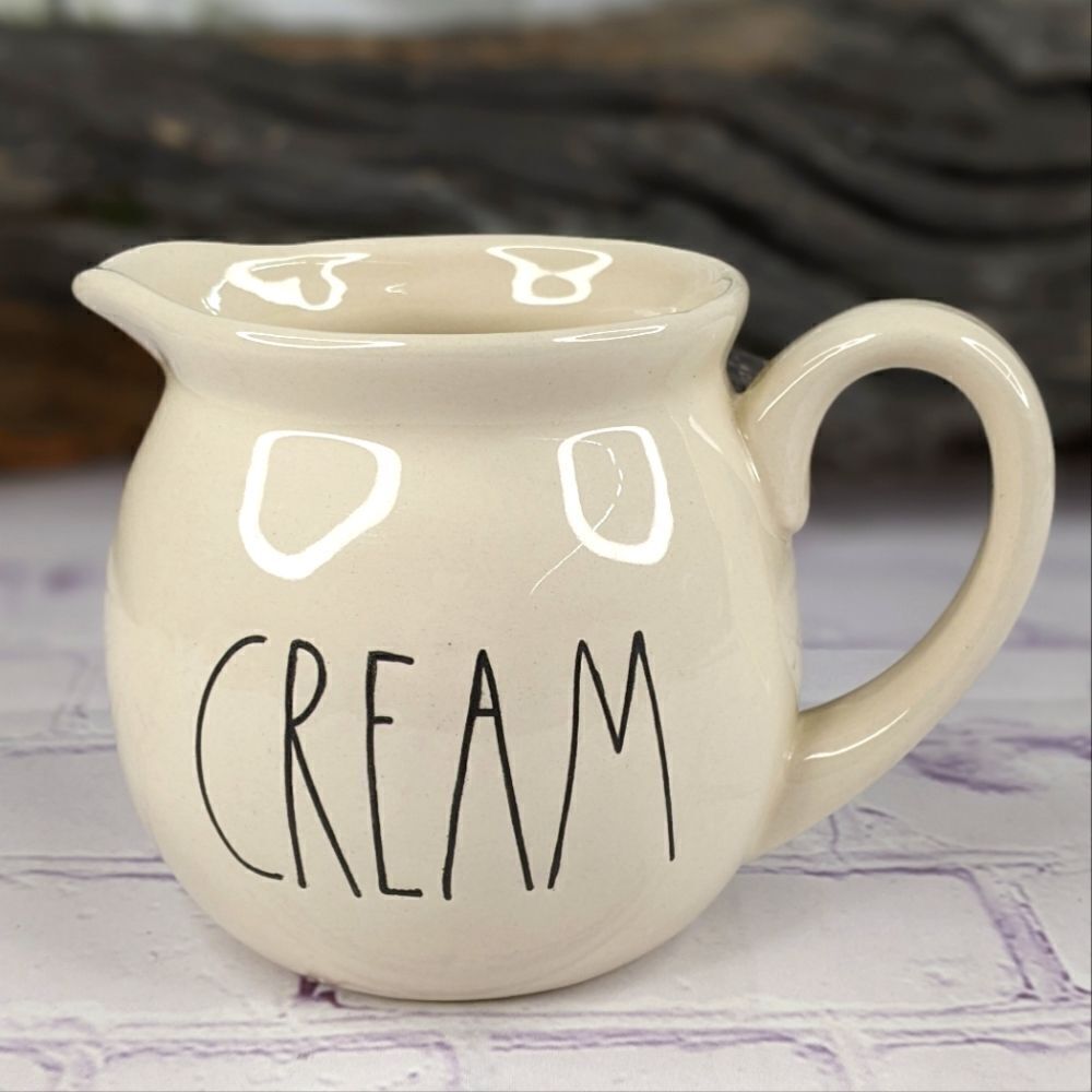 Rae Dunn CREAM Ceramic Creamer Pitcher with Handle
